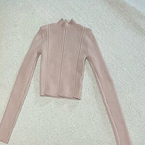Pale pink Longe sleeve Turtle neck Sweater!